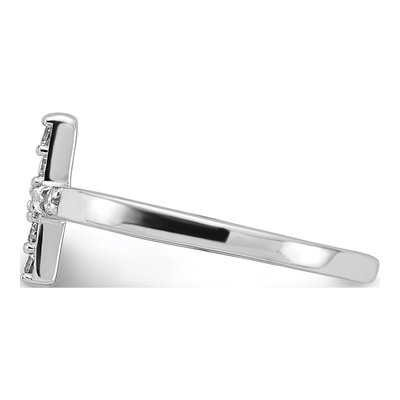 Sterling Silver CZ Sideways Cross Toe Ring – view 3