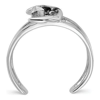 Sterling Silver Moon Star Oxidized Toe Ring – view 3