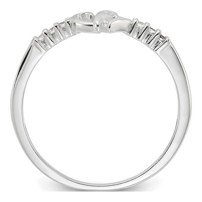 Sterling Silver CZ Heart Ring – view 3