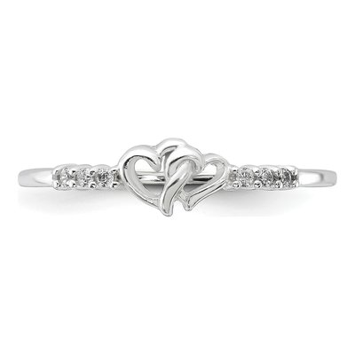 Sterling Silver CZ Heart Ring – view 5
