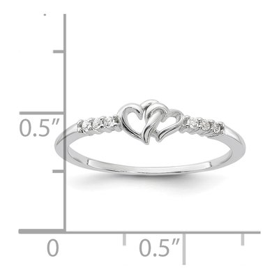 Sterling Silver CZ Heart Ring – view 6