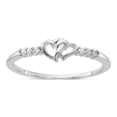 Sterling Silver CZ Heart Ring