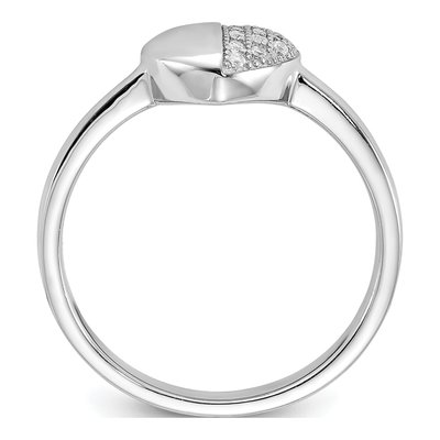 Sterling Silver CZ Heart Ring – view 3