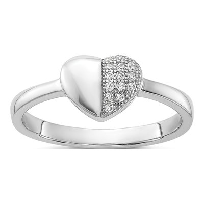 Sterling Silver CZ Heart Ring