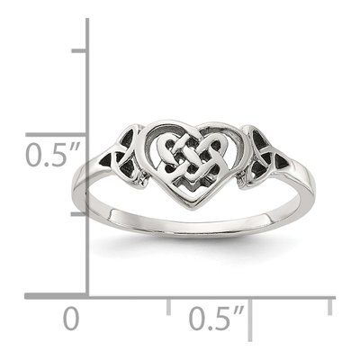 Sterling Silver Antiqued Celtic Heart Ring – view 6