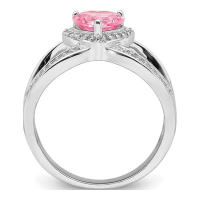 Sterling Silver CZ Clear Heart Ring – view 3