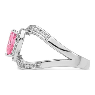 Sterling Silver CZ Clear Heart Ring – view 4
