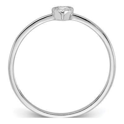 Sterling Silver CZ Heart Ring – view 3