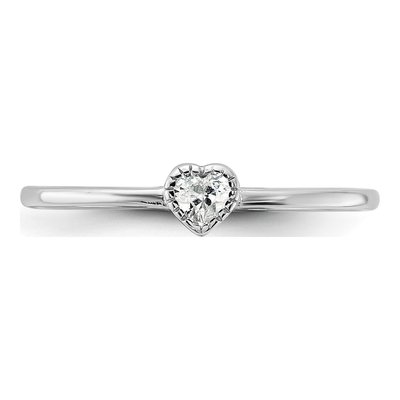 Sterling Silver CZ Heart Ring – view 5