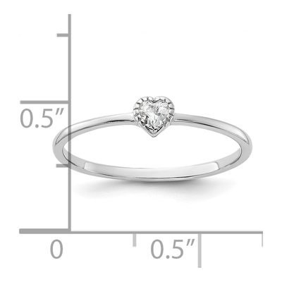 Sterling Silver CZ Heart Ring – view 6