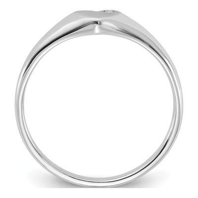 Sterling Silver CZ Heart Signet Ring – view 3