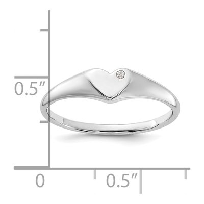Sterling Silver CZ Heart Signet Ring – view 6