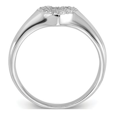 Sterling Silver CZ Heart Ring – view 3