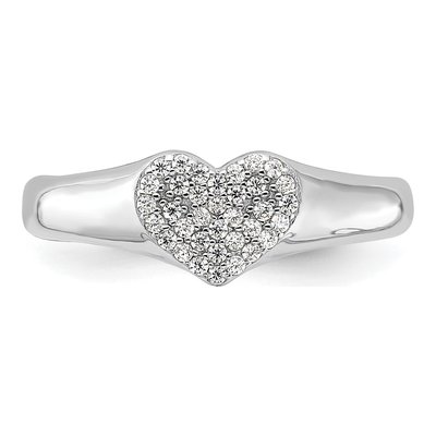 Sterling Silver CZ Heart Ring – view 5