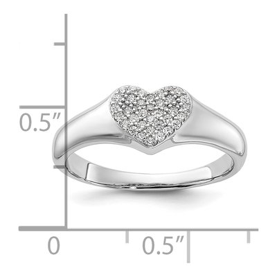 Sterling Silver CZ Heart Ring – view 6