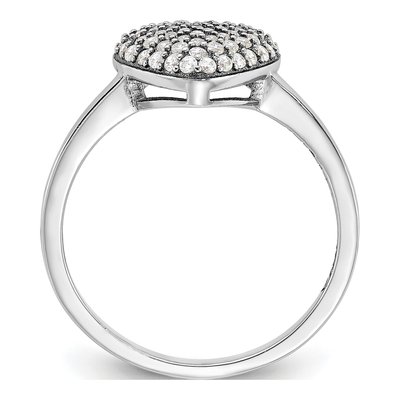 Sterling Silver CZ Pave Heart Ring – view 3