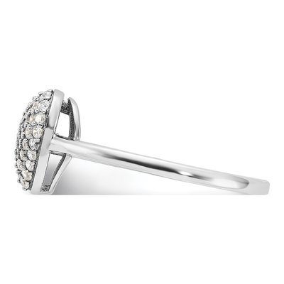 Sterling Silver CZ Pave Heart Ring – view 4