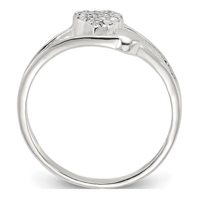 Sterling Silver CZ Double Heart Ring – view 2