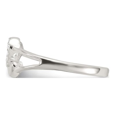 Sterling Silver CZ Double Heart Ring – view 3
