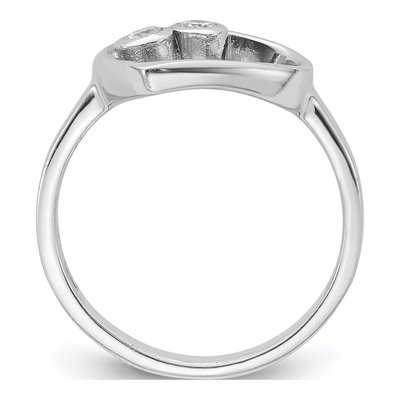 Sterling Silver CZ Open Heart Ring – view 3