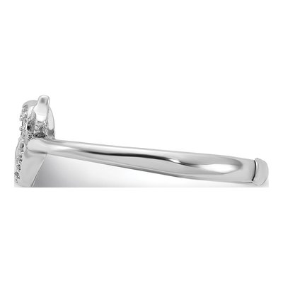 Sterling Silver CZ Heart Arrow Adjustable Ring – view 4