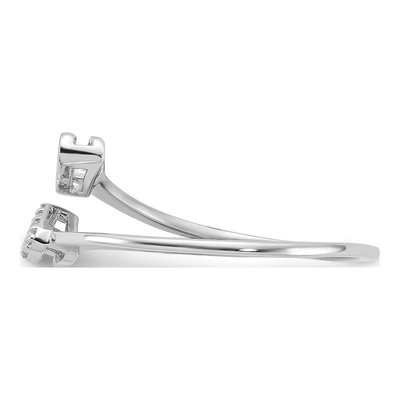 Sterling Silver CZ Double Heart Ring – view 4