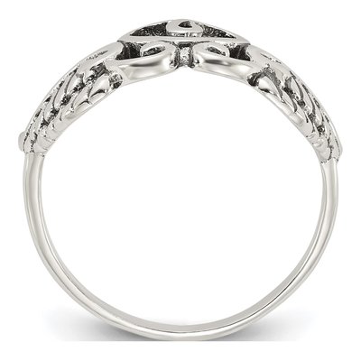 Sterling Silver Antiqued Heart Ring – view 3