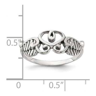 Sterling Silver Antiqued Heart Ring – view 6