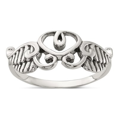 Sterling Silver Antiqued Heart Ring