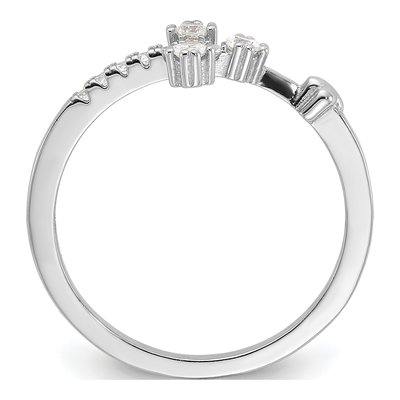 Sterling Silver CZ Cross Ring – view 3