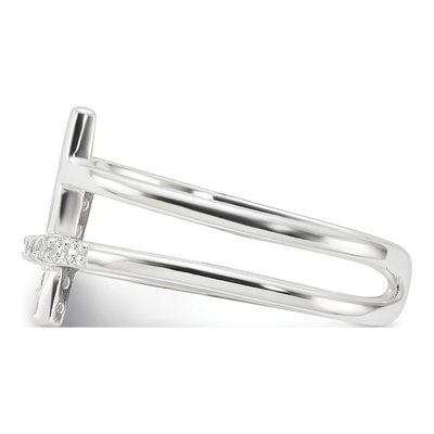 Sterling Silver CZ Cross Ring – view 4