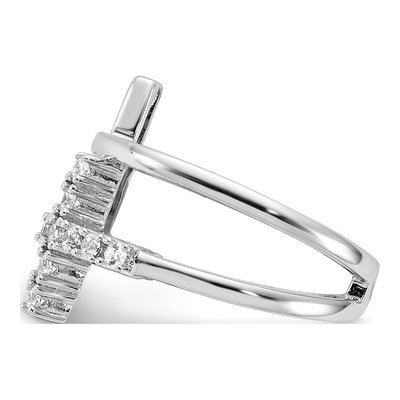 Sterling Silver CZ Double Cross Ring – view 4