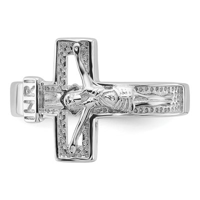 Sterling Silver INRI Crucifix Ring – view 5