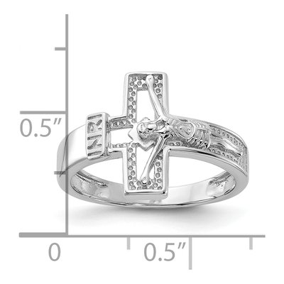 Sterling Silver INRI Crucifix Ring – view 6