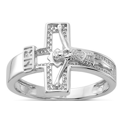 Sterling Silver INRI Crucifix Ring