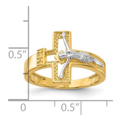 Gold-Plated Sterling Silver INRI Crucifix Ring – view 6