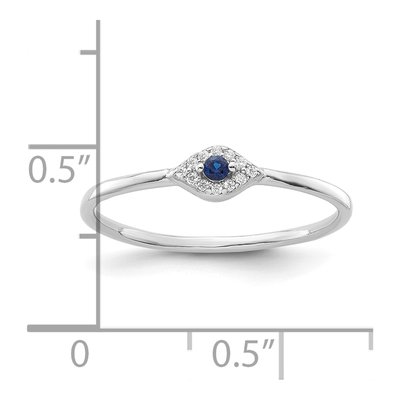 Sterling Silver CZ Evil Eye Ring – view 6