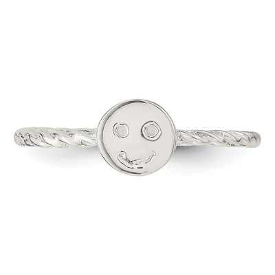 Sterling Silver Smiley Face Twisted Ring – view 5