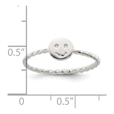 Sterling Silver Smiley Face Twisted Ring – view 6