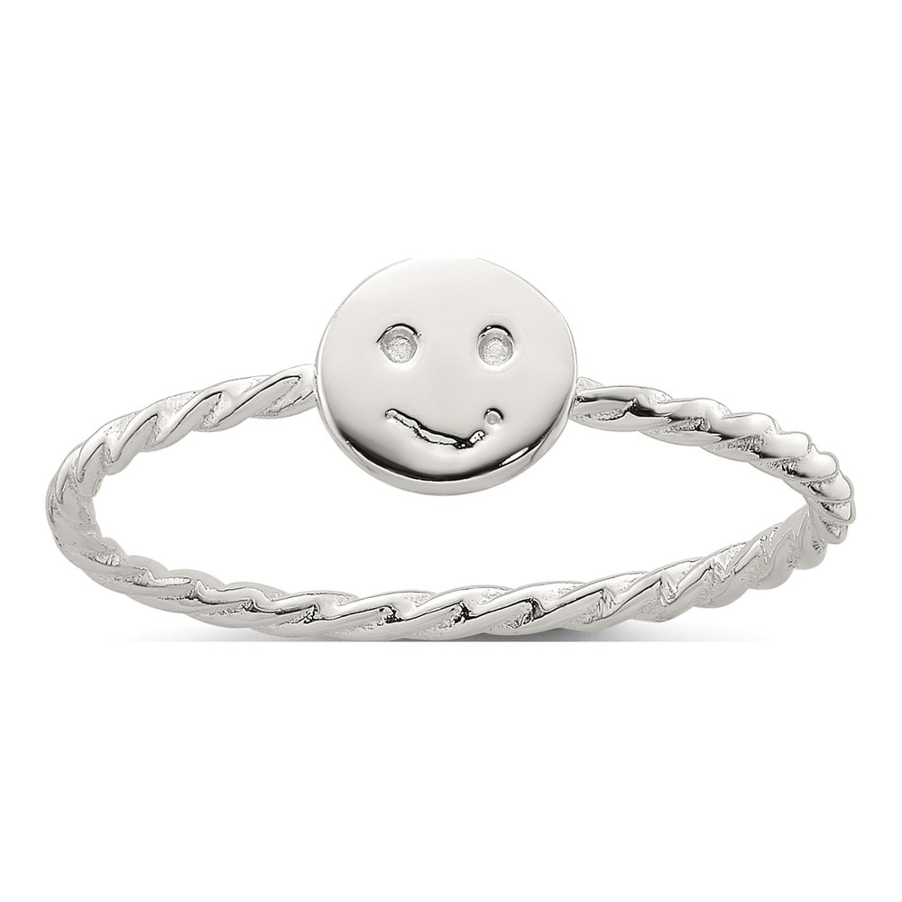 Sterling Silver Smiley Face Twisted Ring