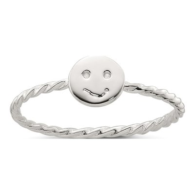 Sterling Silver Smiley Face Twisted Ring