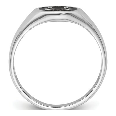 Sterling Silver Black Enamel Smiley Face Ring – view 3