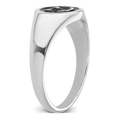 Sterling Silver Black Enamel Smiley Face Ring – view 6