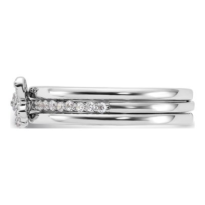 Sterling Silver CZ Butterfly 3-Ring Set – view 4