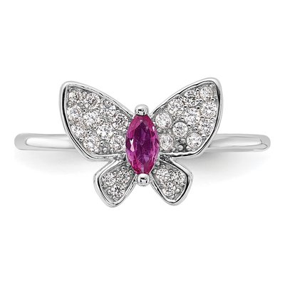 Sterling Silver CZ Butterfly Ring – view 5