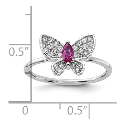 Sterling Silver CZ Butterfly Ring – view 6