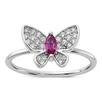 Sterling Silver CZ Butterfly Ring