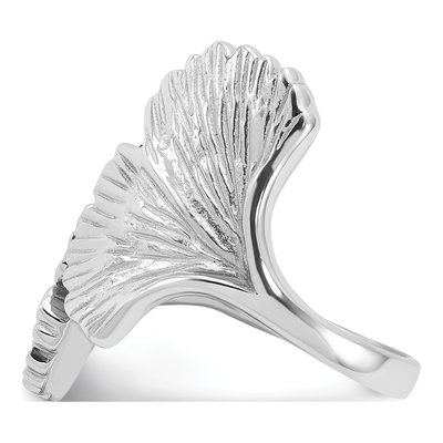Sterling Silver Ginkgo Leaf Ring – view 4