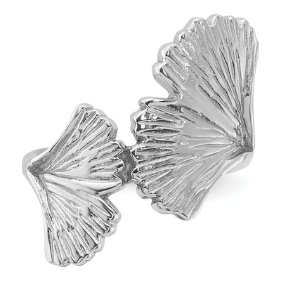 Sterling Silver Ginkgo Leaf Ring – view 5