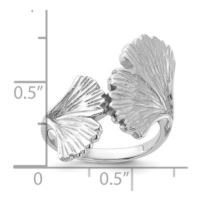 Sterling Silver Ginkgo Leaf Ring – view 6